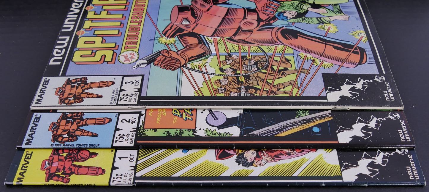 Spitfire and the Troubleshooters #1-3 Marvel New Universe Set