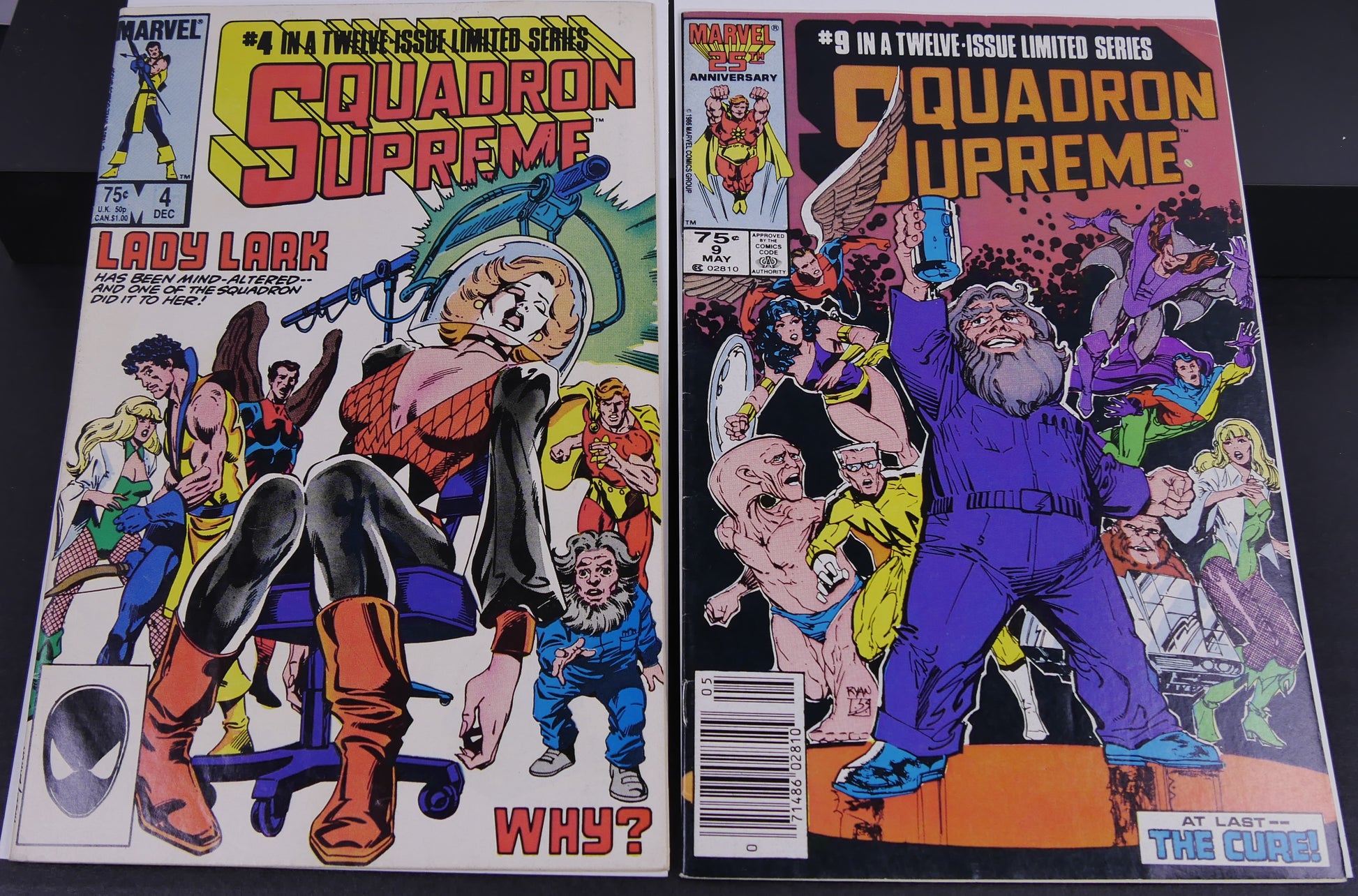 Squadron Supreme comic lot featuring issues 4 and 9 from Marvel's original limited series.