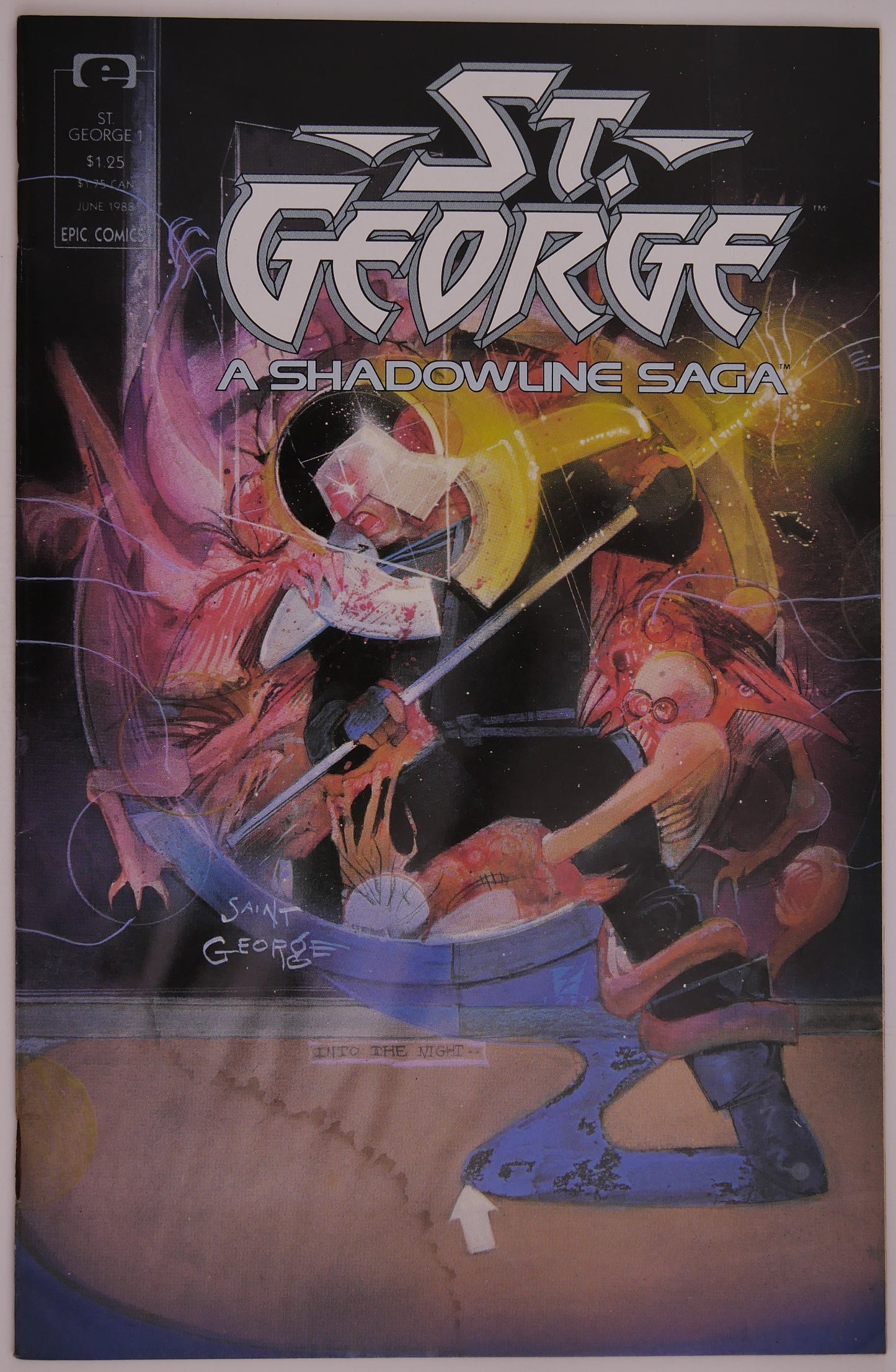 St. George #1 (1988) Epic Comics comic book cover featuring St. George from the Shadowline Saga.