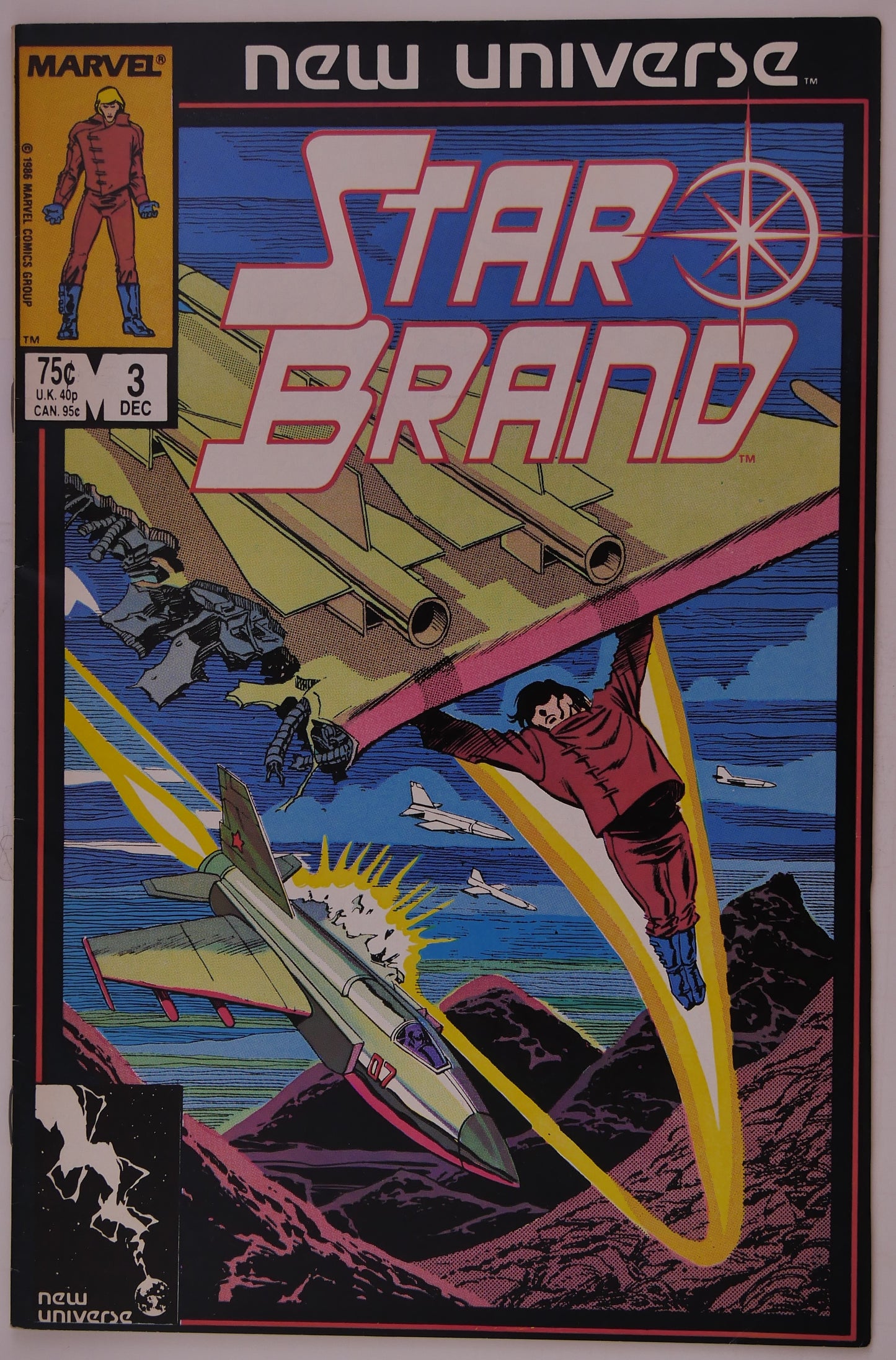 Star Brand #3 (1986) Marvel Comics comic book cover featuring Star Brand and the New Universe logo.