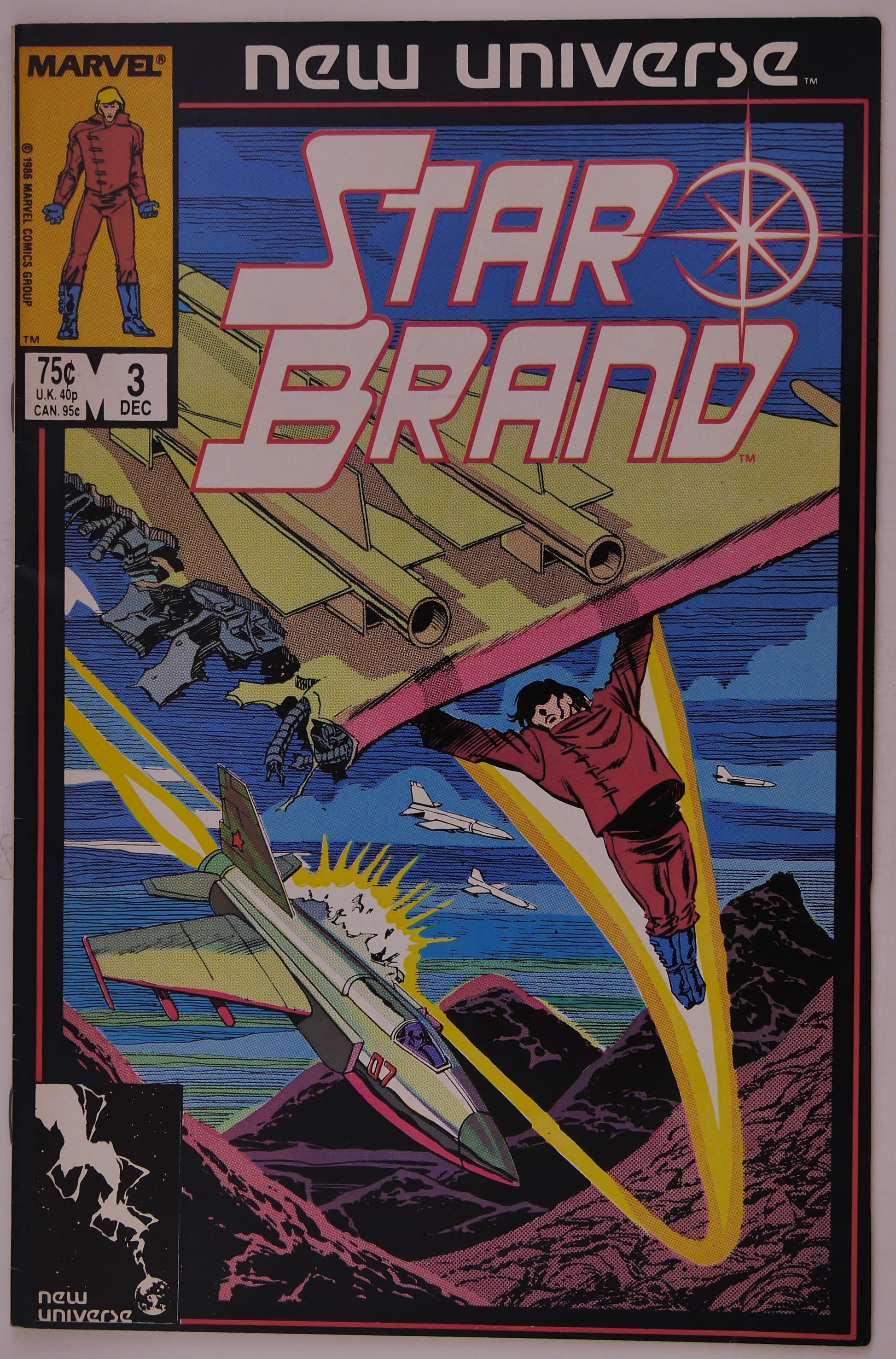 Star Brand #3 (1986) Marvel Comics comic book cover featuring Star Brand and the New Universe logo.