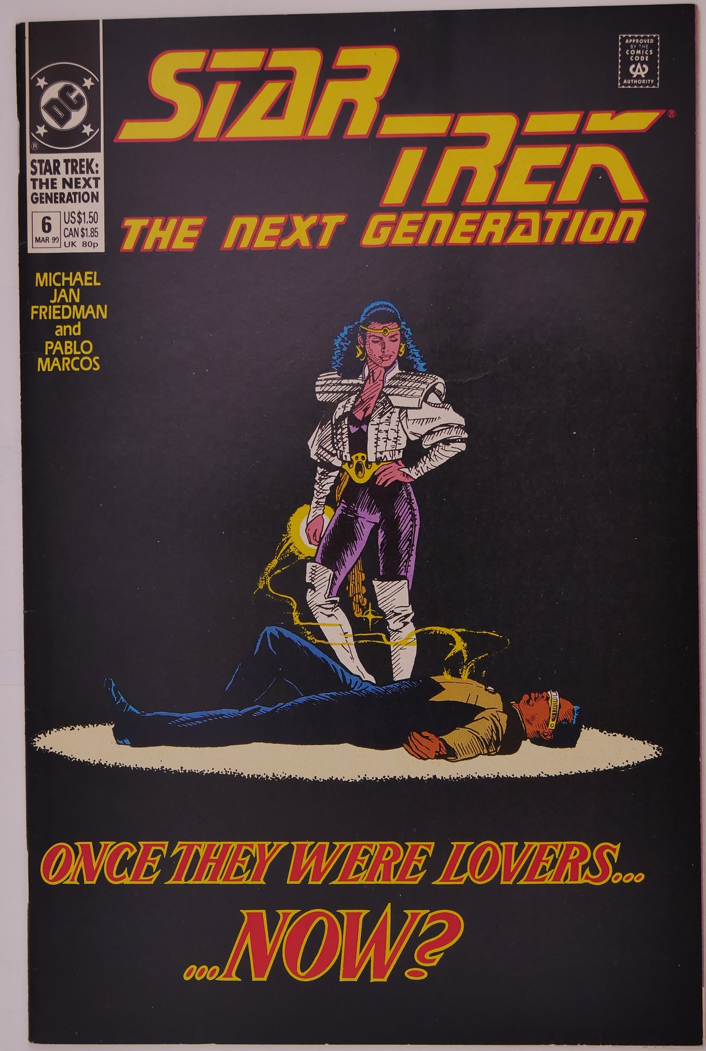 Star Trek: The Next Generation #6 (1989) DC Comics comic book cover featuring Star Trek characters