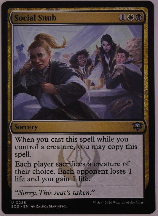 Social Snub SOS #228 Regular Finish from Secrets of Strixhaven.