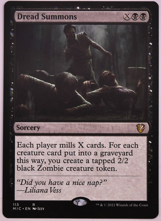 Dread Summons MIC 113 regular finish MTG Zombie Tokens card from DM Vault Co.