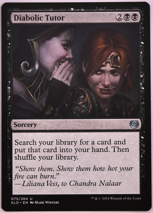 Diabolic Tutor KLD 75 regular finish MTG Tutor card from DM Vault Co.