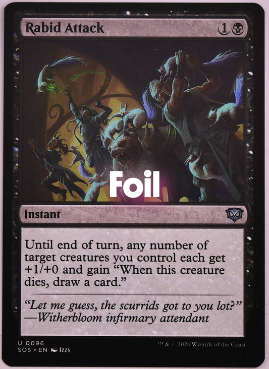 Rabid Attack SOS 96 Foil MTG card draw instant from Secrets of Strixhaven Mystical Archive | DM Vault Co