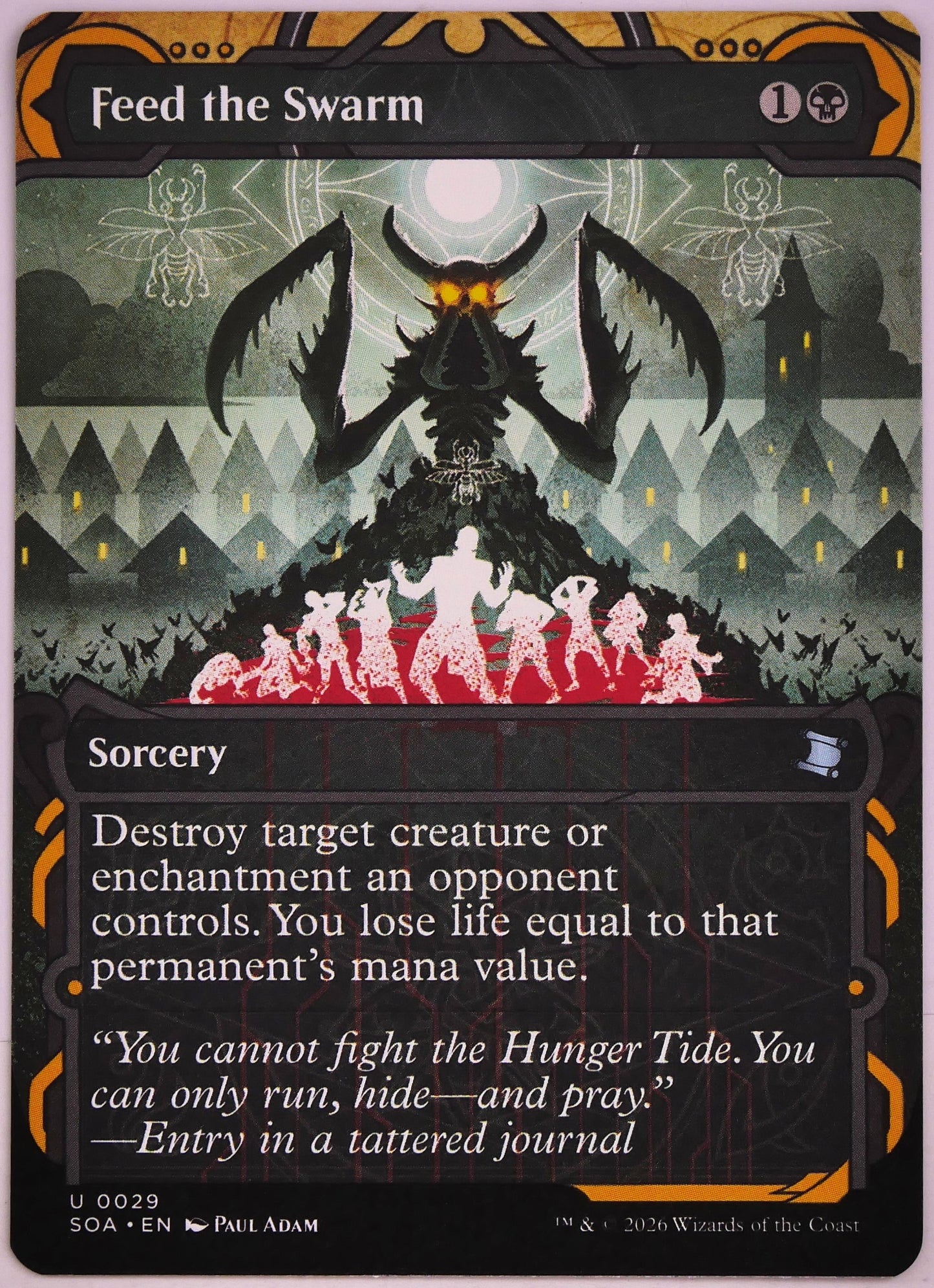 Feed the Swarm SOA 29 MTG enchantment removal spell from Secrets of Strixhaven Mystical Archive that destroys creatures or enchantments | DM Vault Co