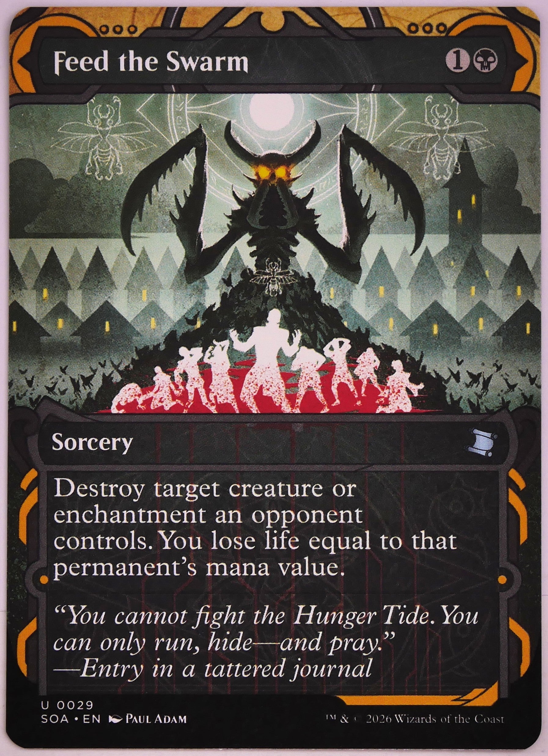 Feed the Swarm SOA 29 MTG enchantment removal spell from Secrets of Strixhaven Mystical Archive that destroys creatures or enchantments | DM Vault Co