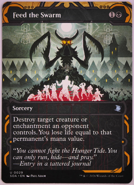 Feed the Swarm SOA 29 MTG enchantment removal spell from Secrets of Strixhaven Mystical Archive that destroys creatures or enchantments | DM Vault Co