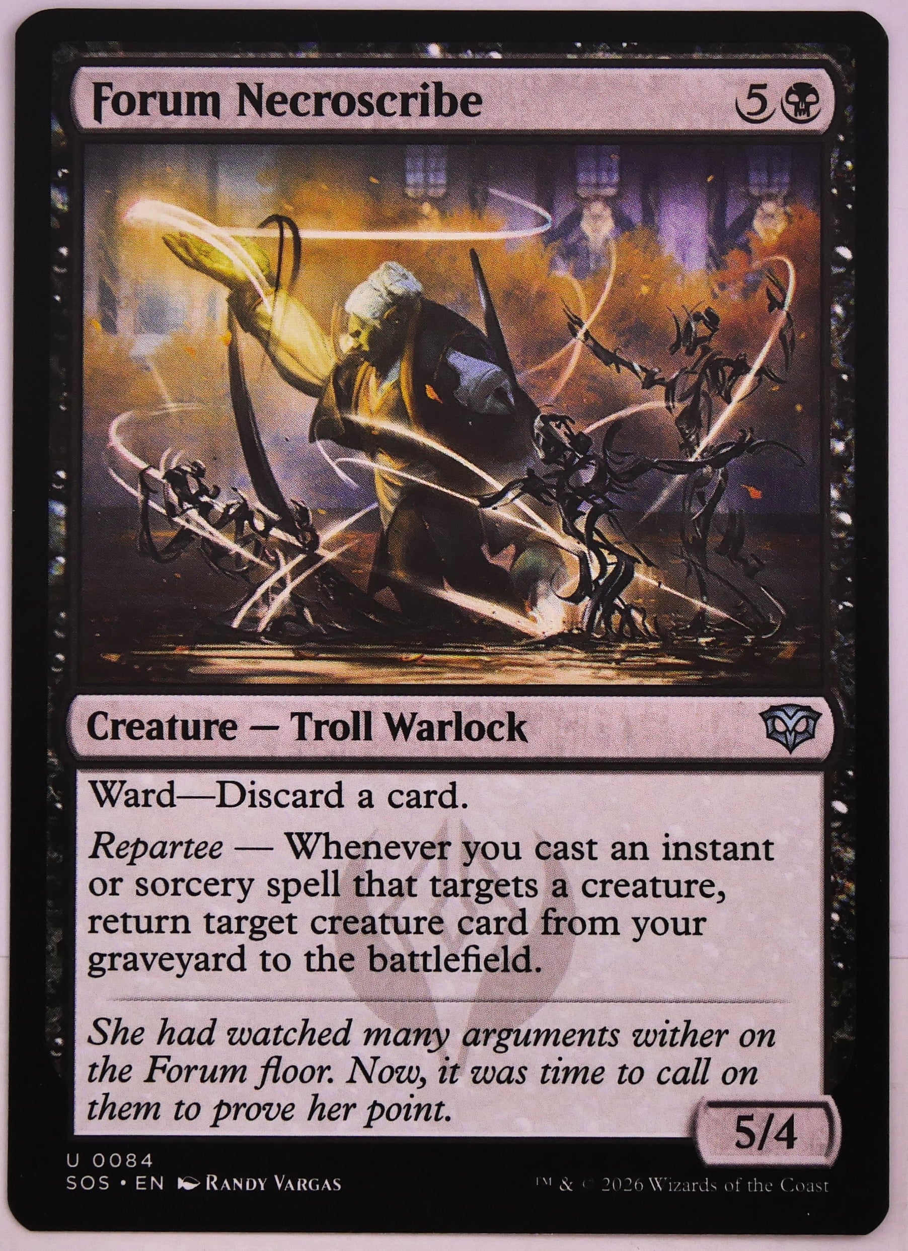 Forum Necroscribe SOS 84 MTG Troll Warlock reanimator card from Sins of the Archon | DM Vault Co