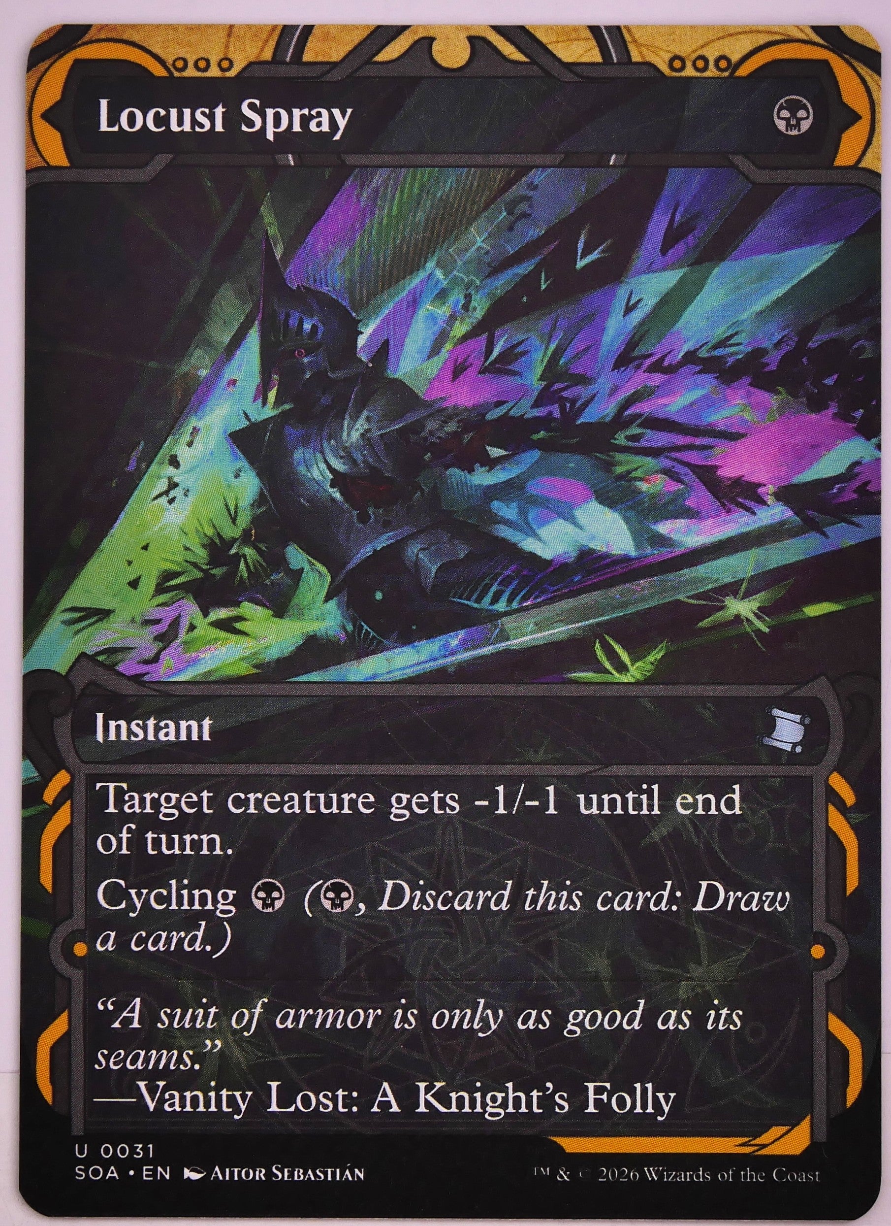 Locust Spray Extended Art SOA 31 MTG instant card featuring cycling and removal effects | DM Vault Co