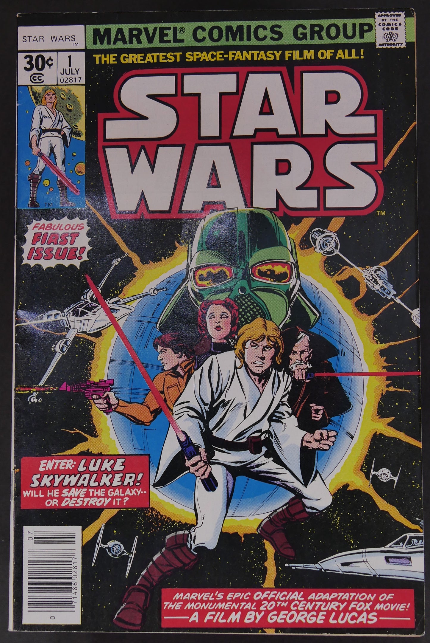 Star Wars #1 (1977) Marvel comic book featuring the debut issue of Marvel's original Star Wars series.