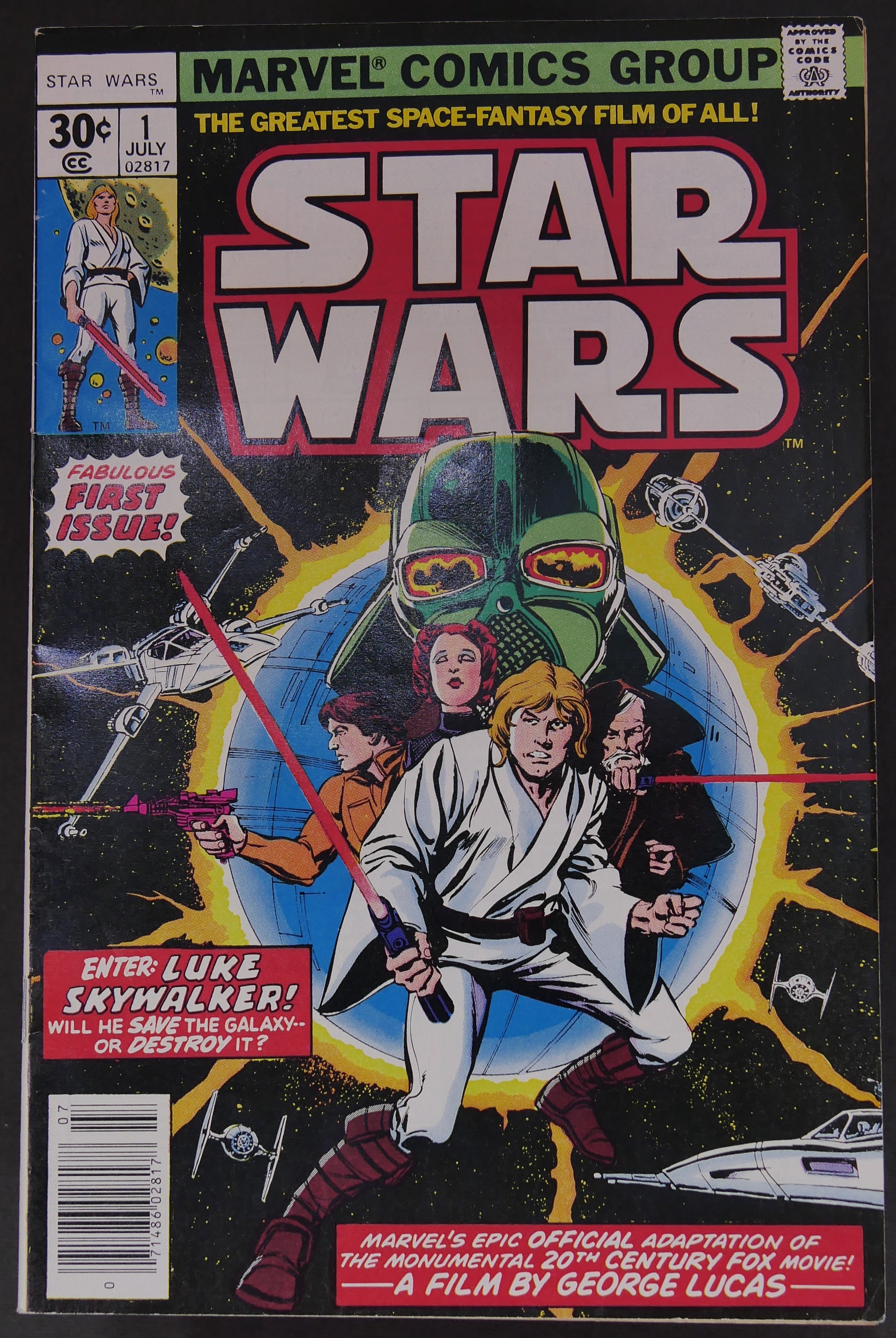 Star Wars #1 (1977) Marvel comic book featuring the debut issue of Marvel's original Star Wars series.