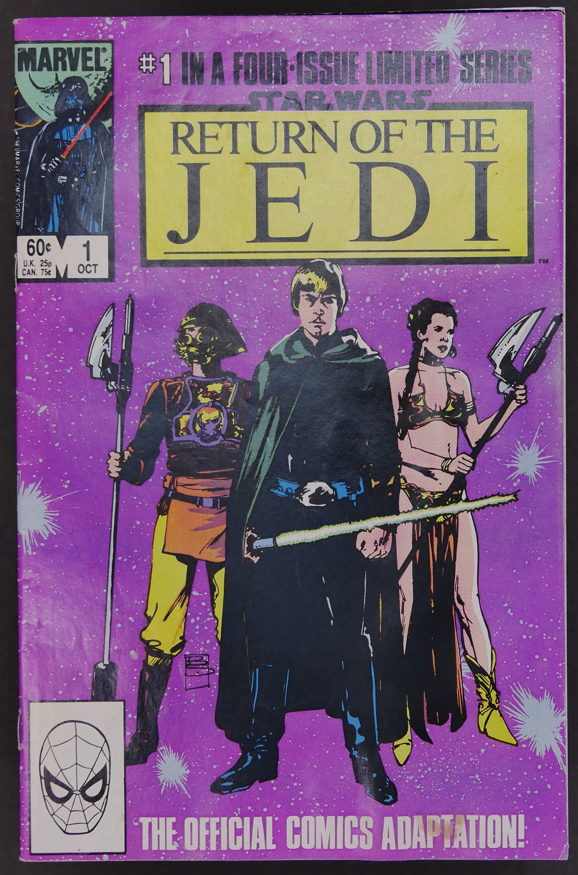 Star Wars Return of the Jedi #1 (1983) Marvel comic book and the first issue of the official four-part adaptation of the classic Star Wars film.