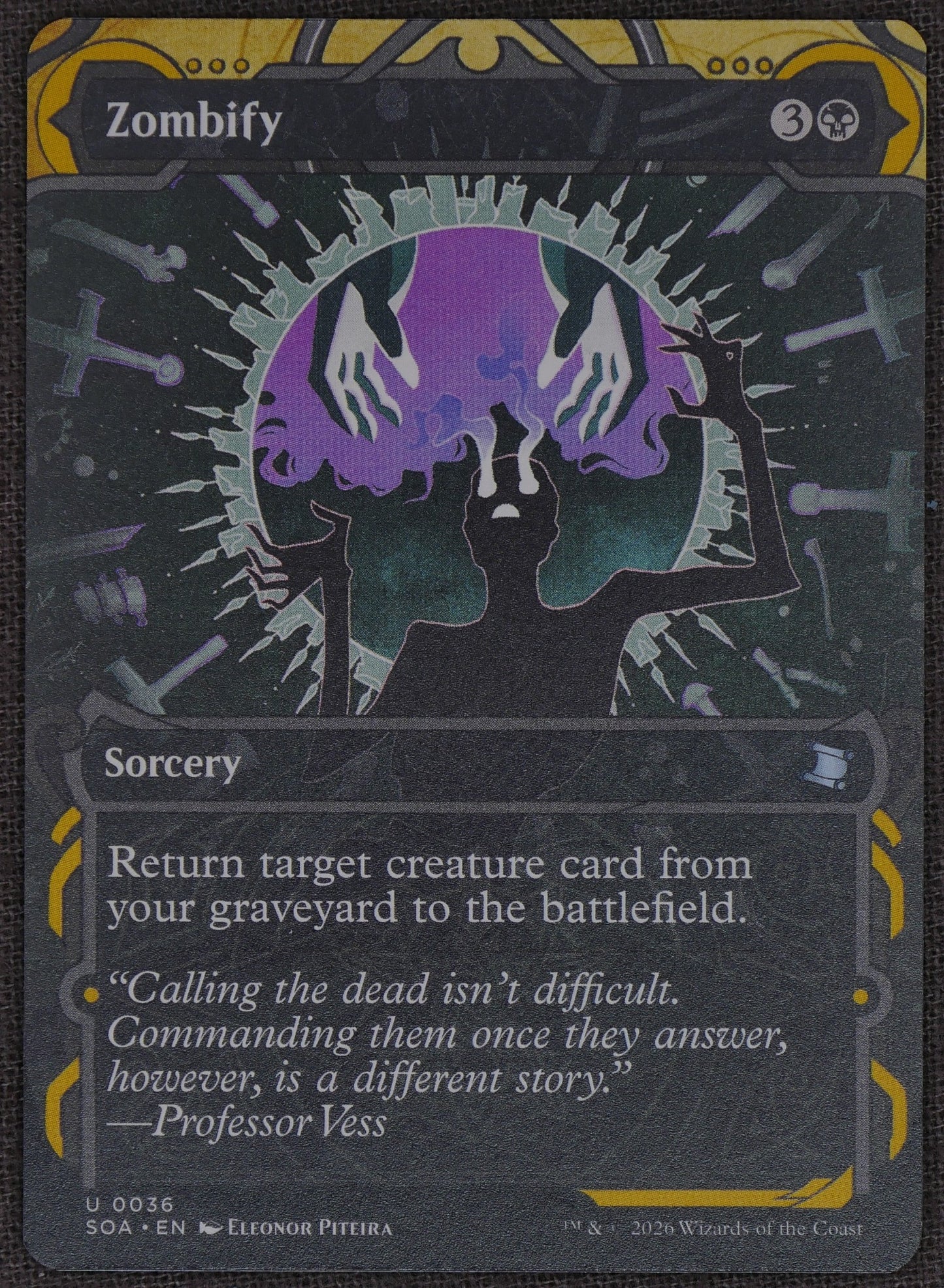 Zombify SOA #036 Extended Art Regular from Strixhaven: School of Mages.