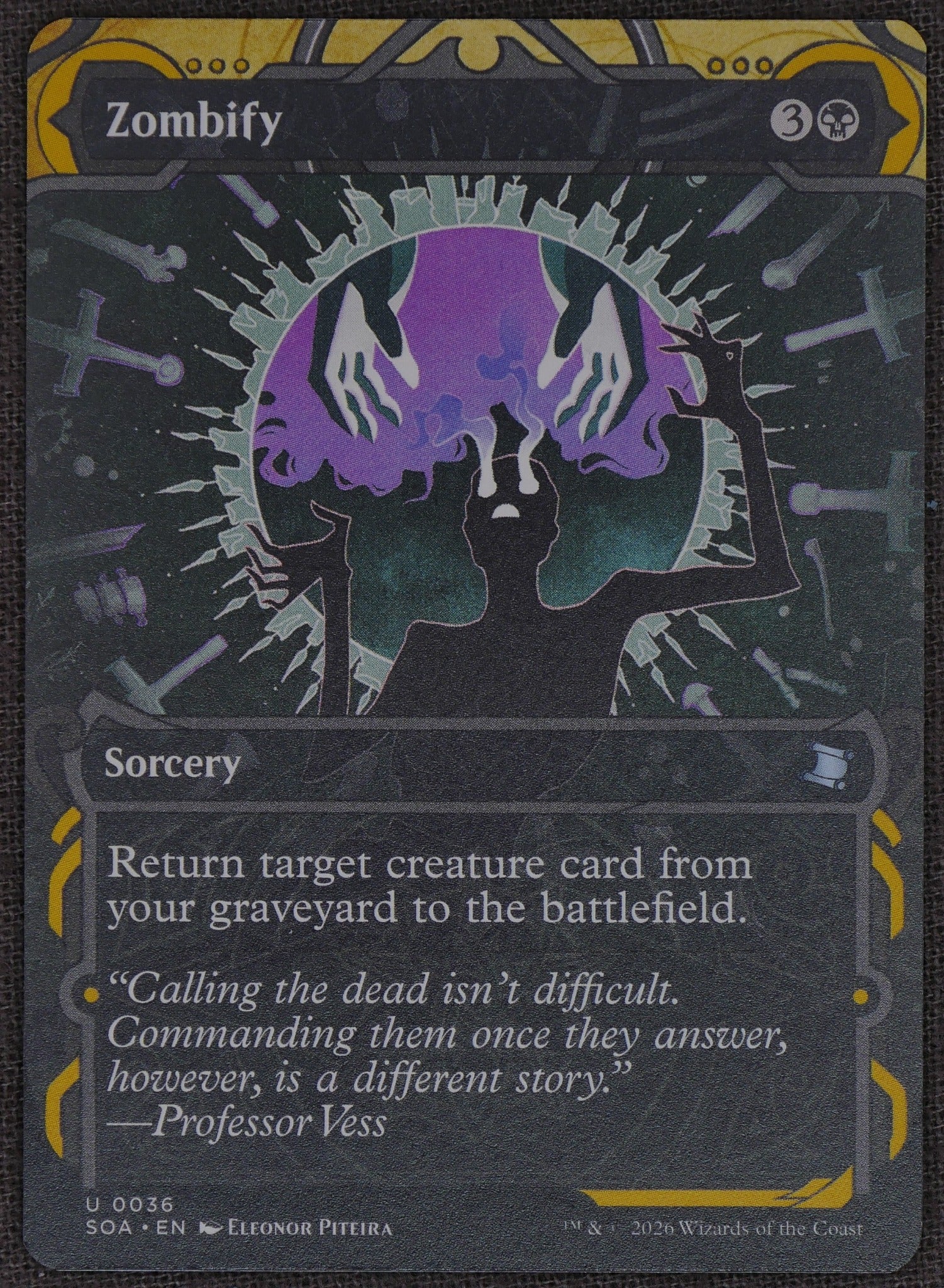 Zombify SOA #036 Extended Art Regular from Strixhaven: School of Mages.