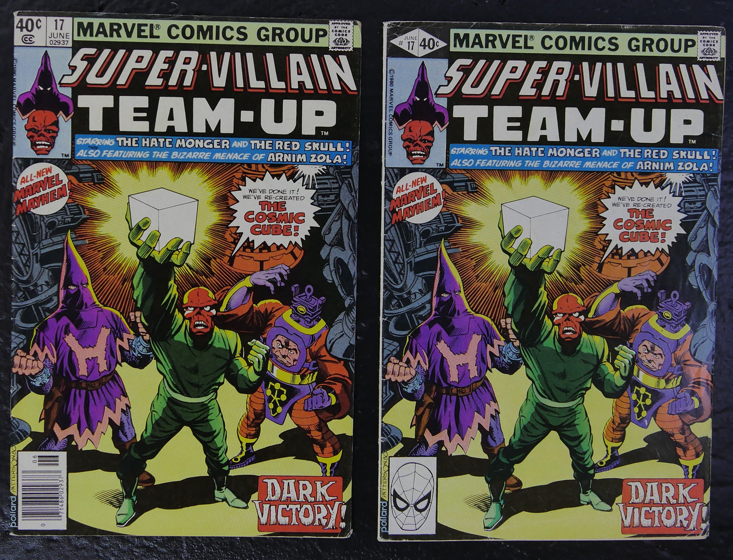 Super-Villain Team-Up #17 (1980) Marvel 2-comic lot featuring Direct and Newsstand editions