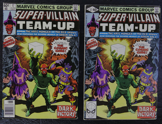 Super-Villain Team-Up #17 (1980) Marvel 2-comic lot featuring Direct and Newsstand editions