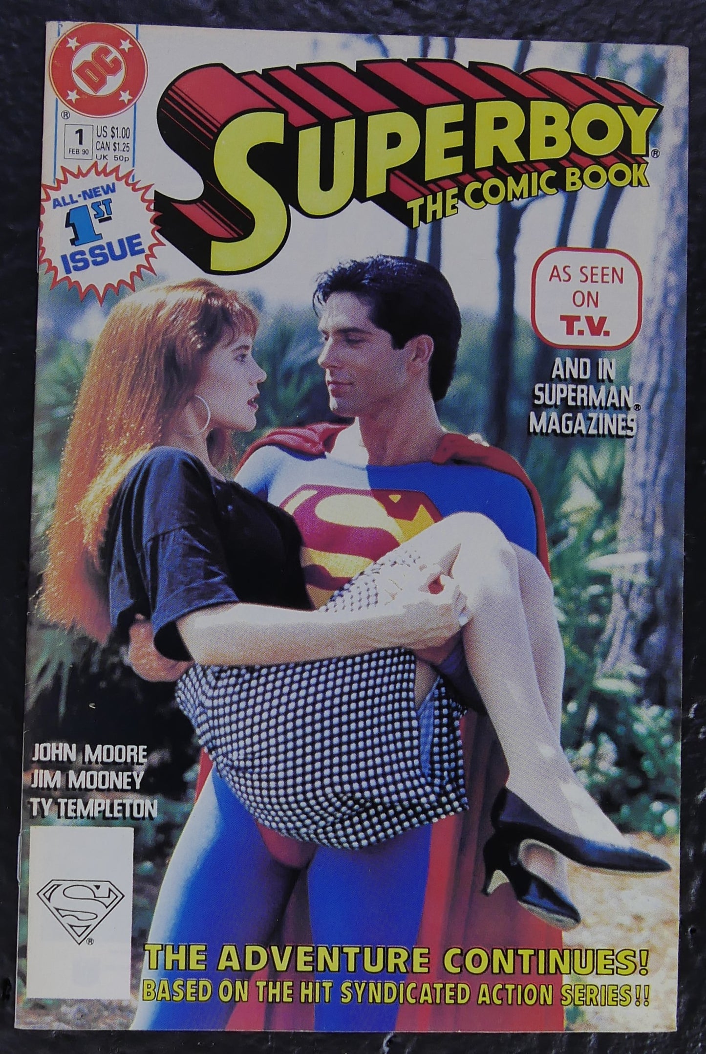 Superboy #1 Direct Edition DC Comics 1990 live-action TV photo cover featuring Superboy and Lana Lang