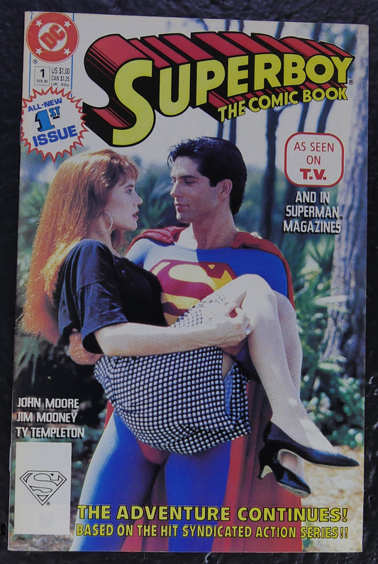 Superboy #1 Direct Edition DC Comics 1990 live-action TV photo cover featuring Superboy and Lana Lang