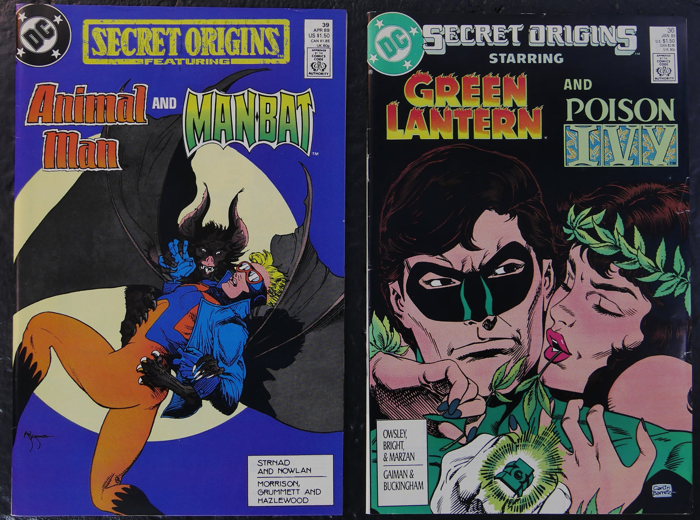 3 Comic Lot Secret Origins #36 #39 #40 DC 1989 Poison Ivy Man-Bat Grodd
