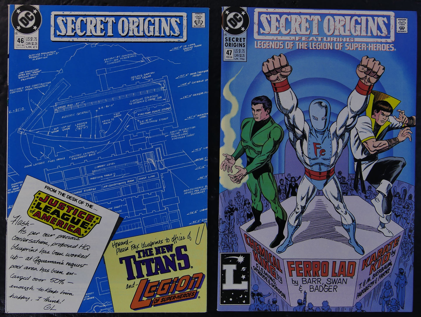 4 Comic Lot Secret Origins #46-47-48-50 DC 1989-1990 Origin Stories