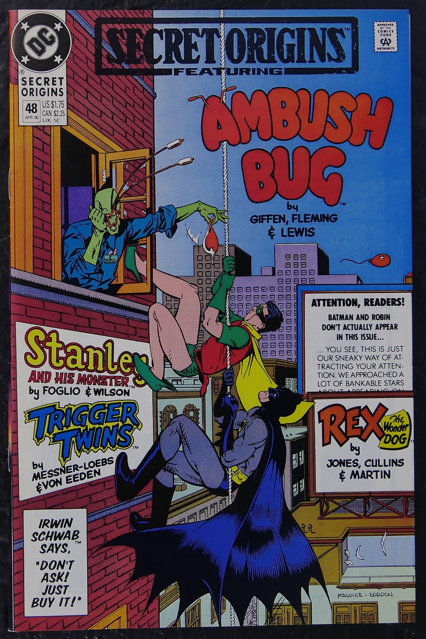 3 Comic Lot Secret Origins #47 #48 x2 DC 1990 Ambush Bug Legion Heroes