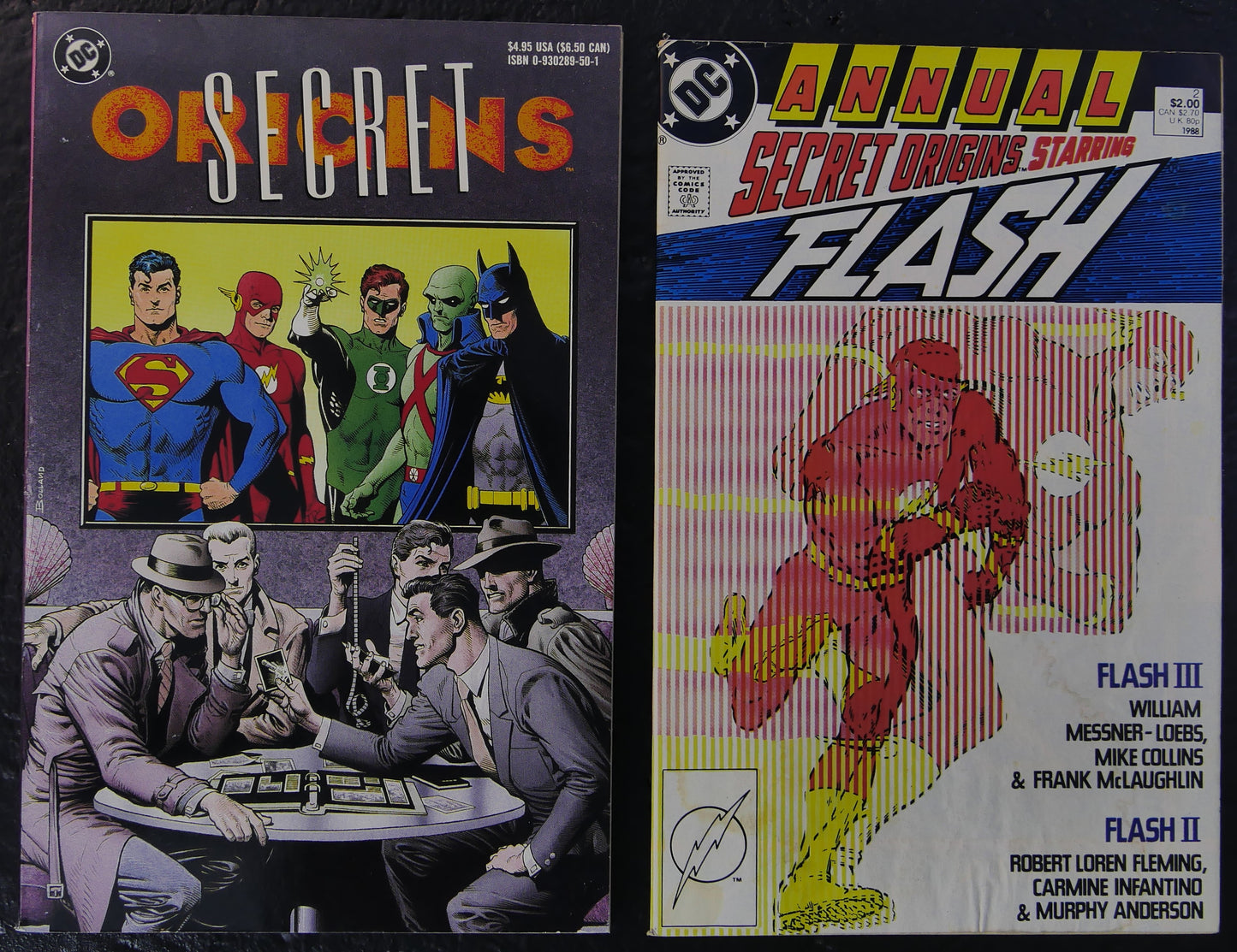 Secret Origins DC Comics lot featuring Secret Origins Annual #2 and Secret Origins of the World's Greatest Super-Heroes prestige edition