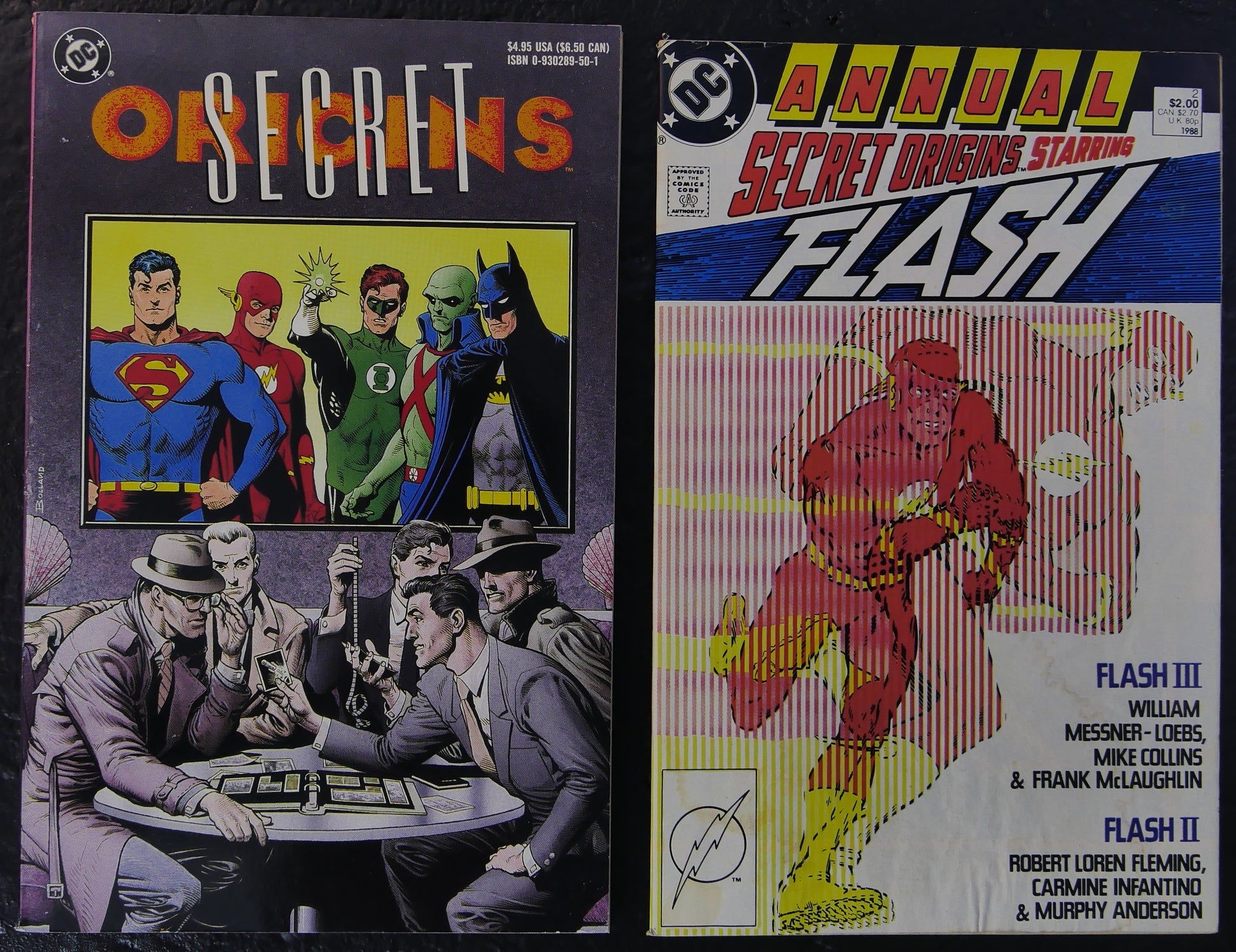 Secret Origins DC Comics lot featuring Secret Origins Annual #2 and Secret Origins of the World's Greatest Super-Heroes prestige edition