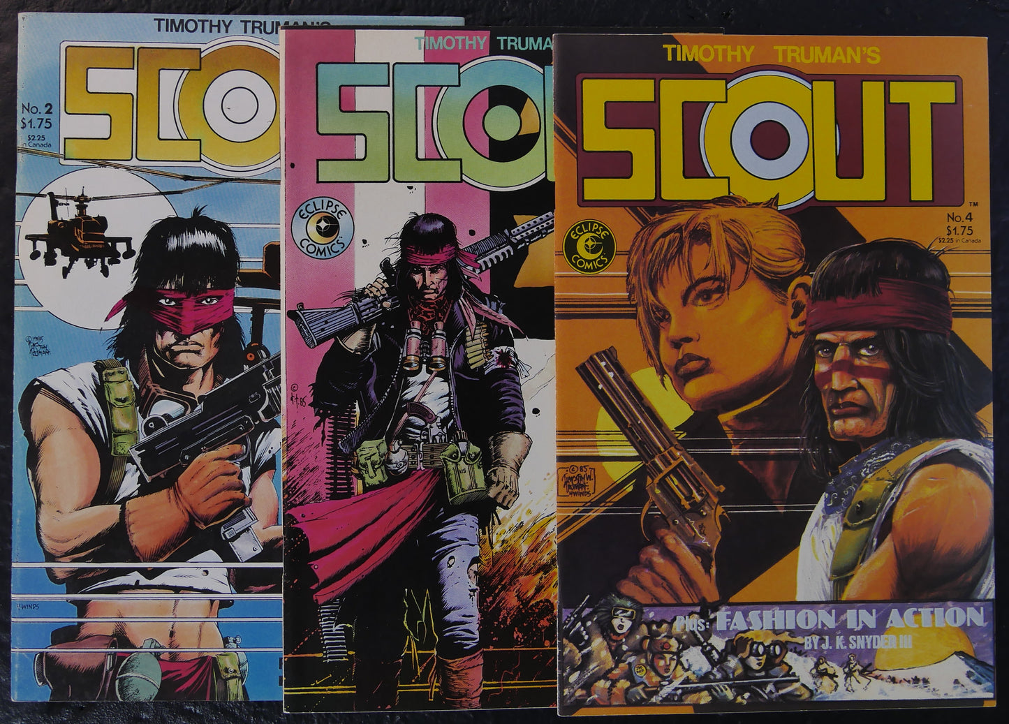 Scout comic book lot issues 2 3 and 4 from Eclipse Comics by Timothy Truman