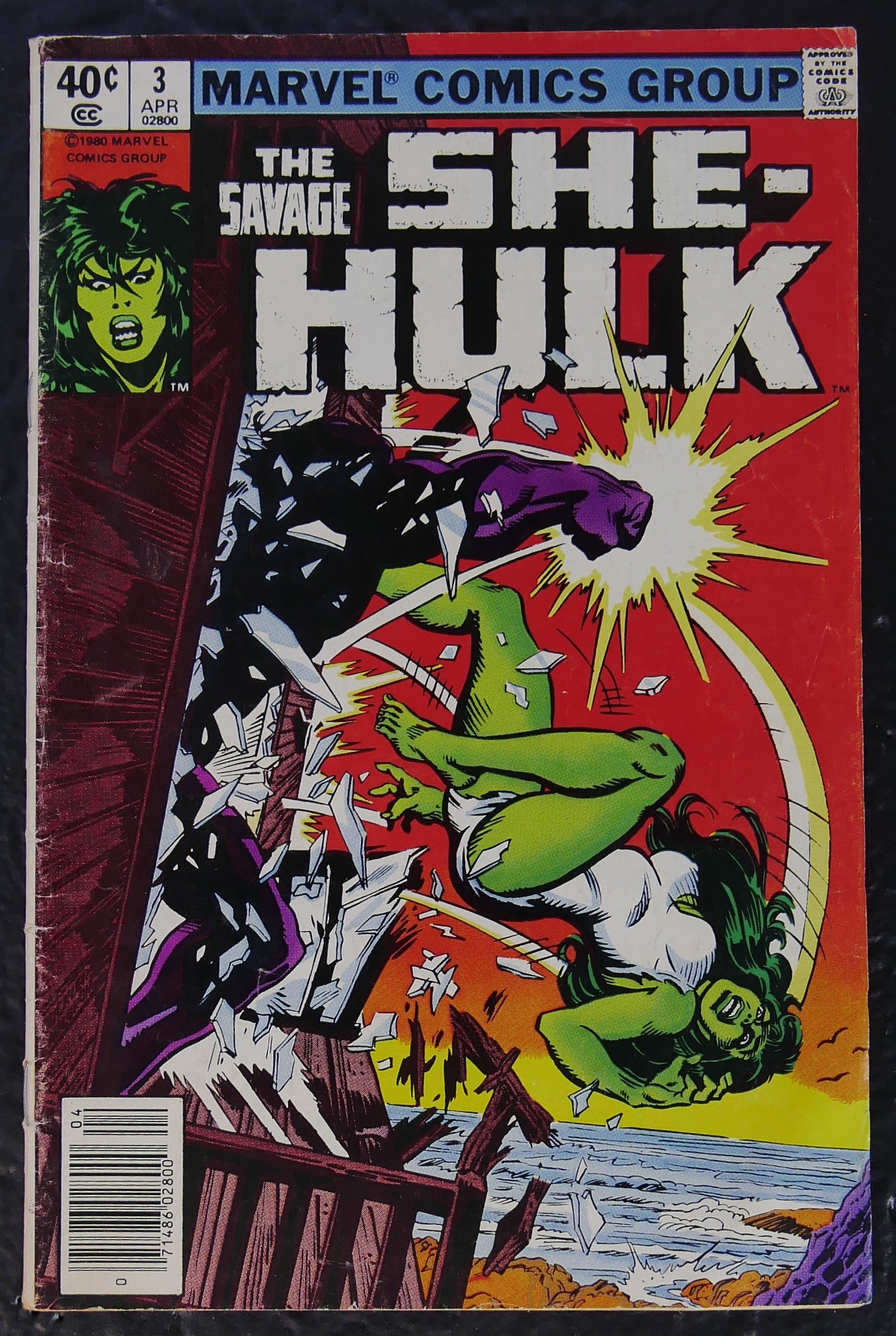 Savage She-Hulk #3 Newsstand Edition Marvel Comics April 1980 featuring She-Hulk battling the She-Droid