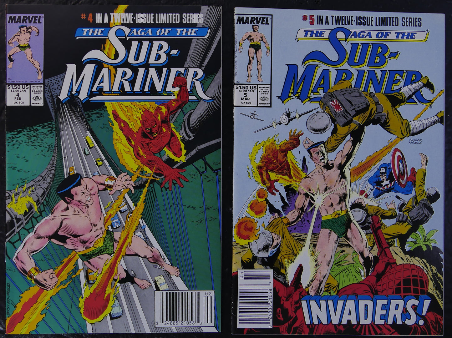 Saga of the Sub-Mariner #1-6 & #8 Comic Lot Marvel 1988 Namor Avengers