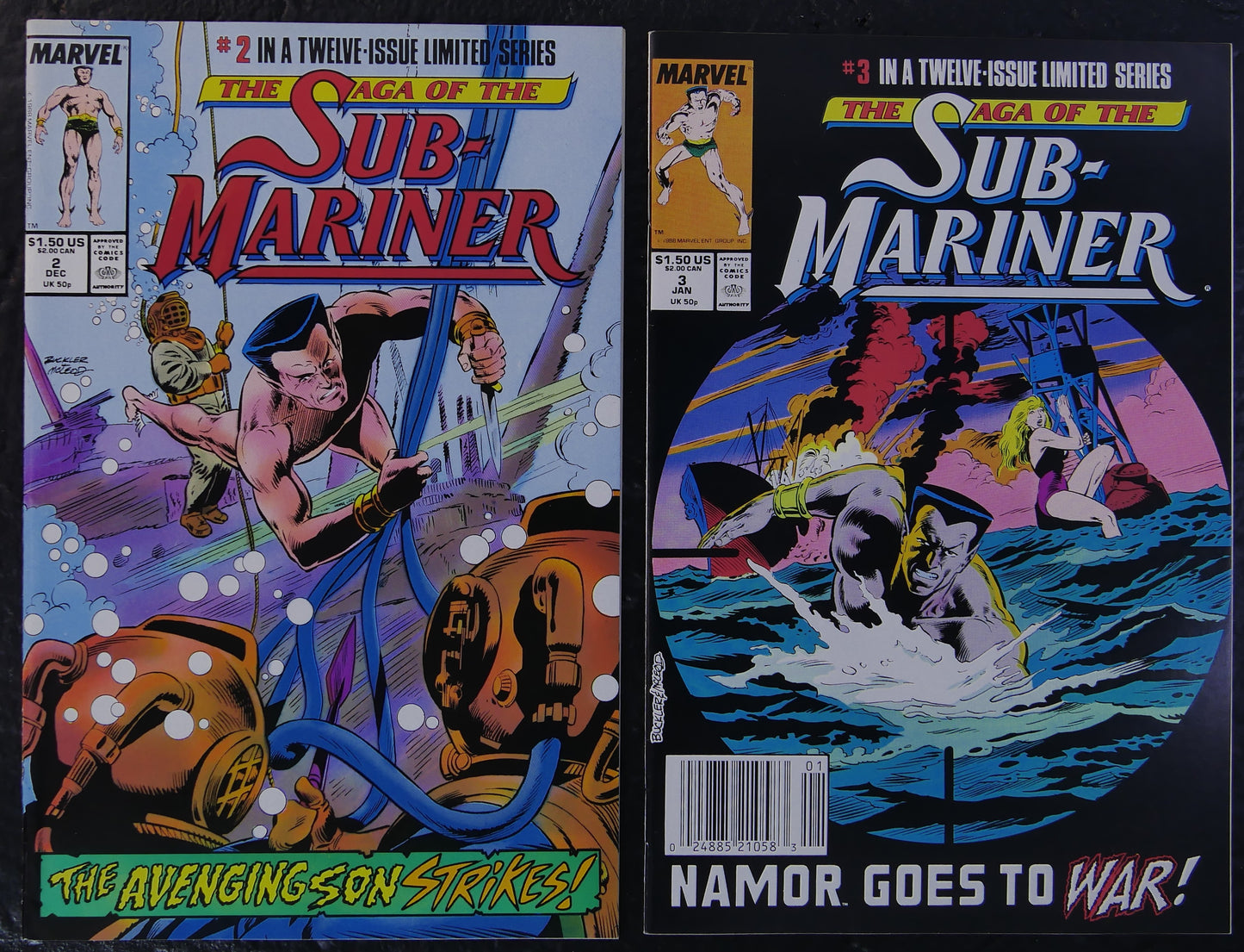 Saga of the Sub-Mariner #1-6 & #8 Comic Lot Marvel 1988 Namor Avengers