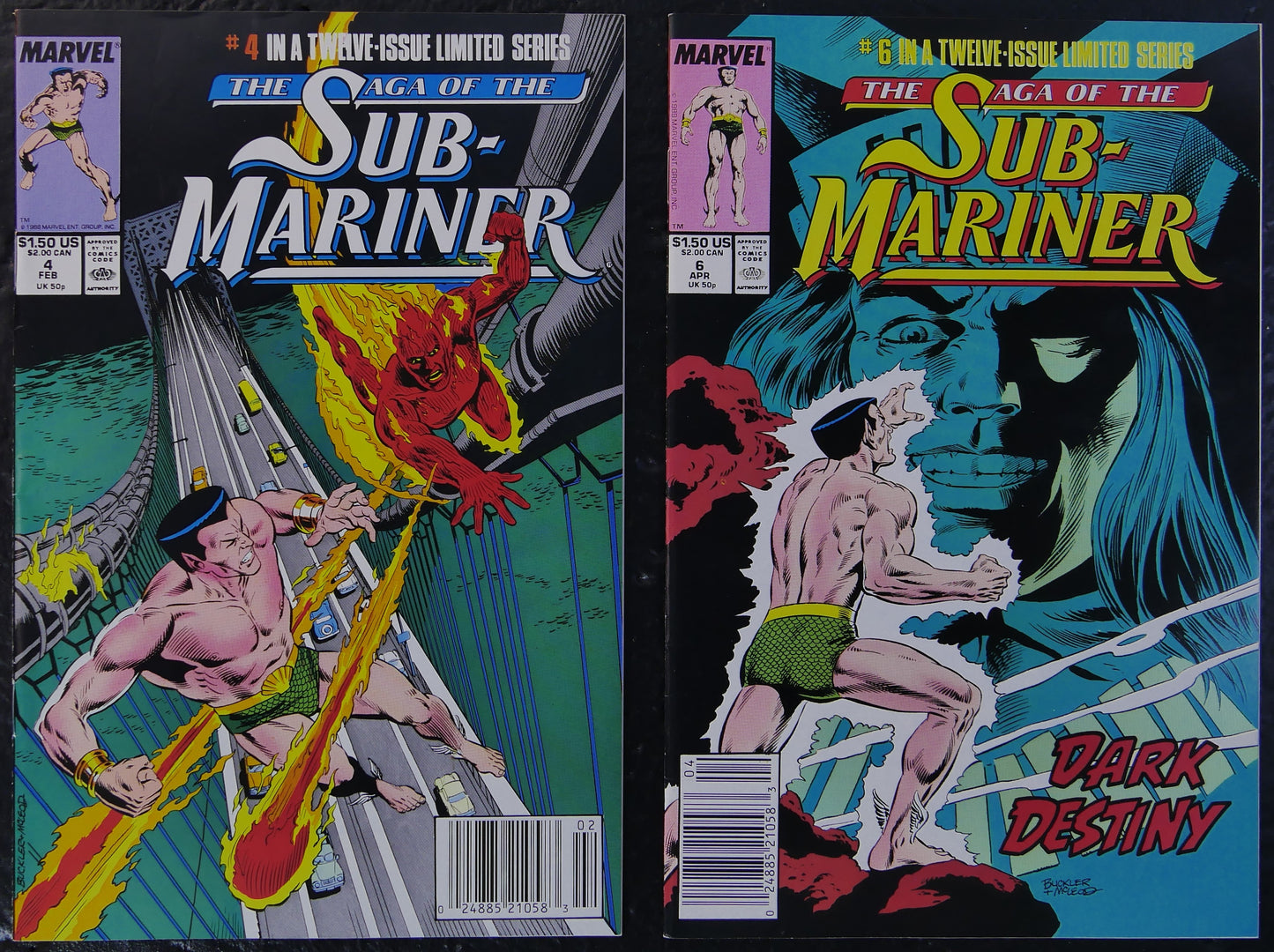 Saga of the Sub-Mariner #4 #6 #8 Comic Lot Marvel 1989 Avengers Human Torch
