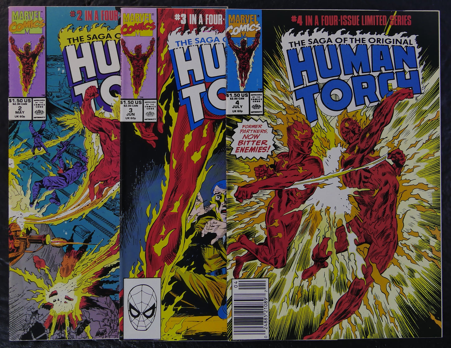 Saga of the Original Human Torch #2-4 complete Marvel comic lot from 1990