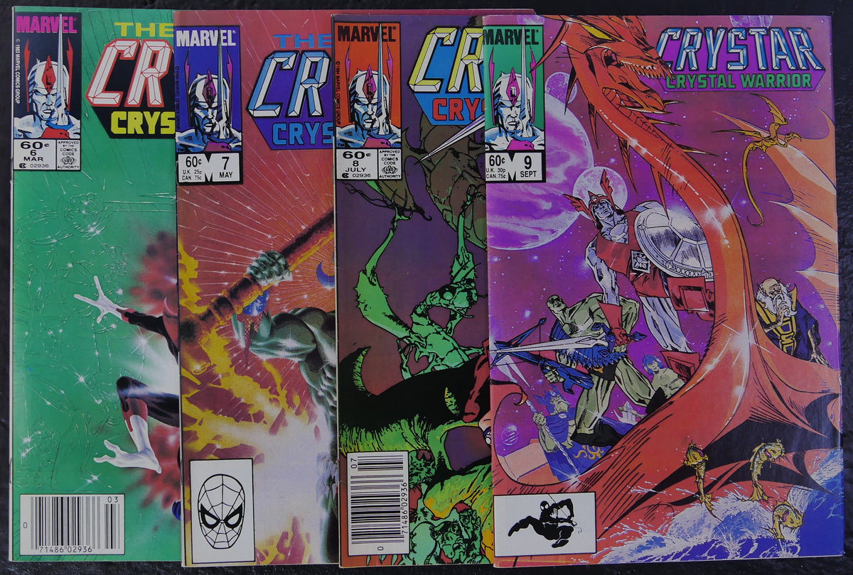 Crystar Crystal Warrior #6-9 (1984) Marvel Comics four-comic lot