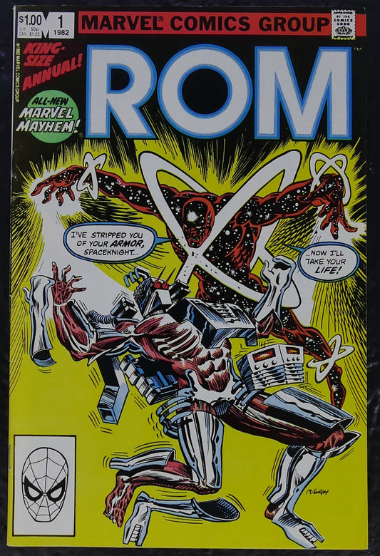 ROM Annual #1 (1982) Marvel comic book cover featuring ROM and Stardust