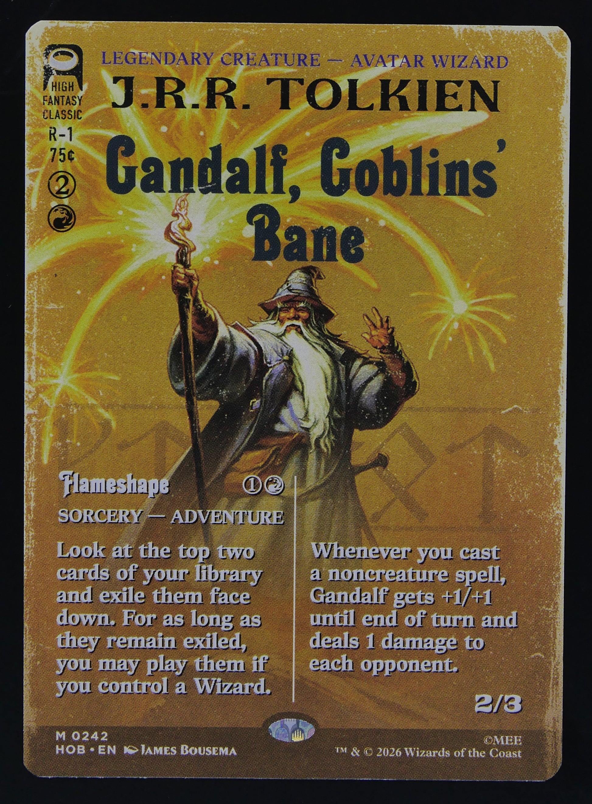 Gandalf, Goblins' Bane HOB 242 Extended Art MTG card DM Vault Co