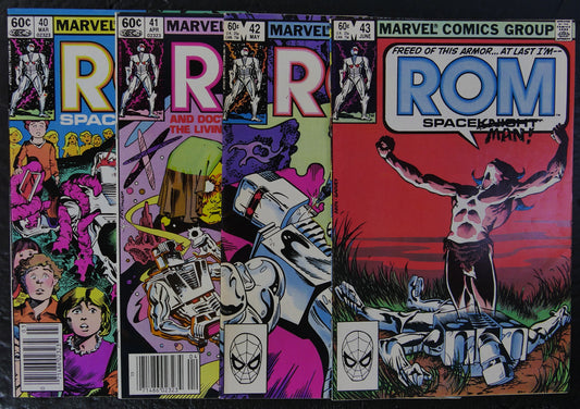 ROM #40-43 (1983) Marvel Comics four-comic lot with newsstand and direct-edition covers