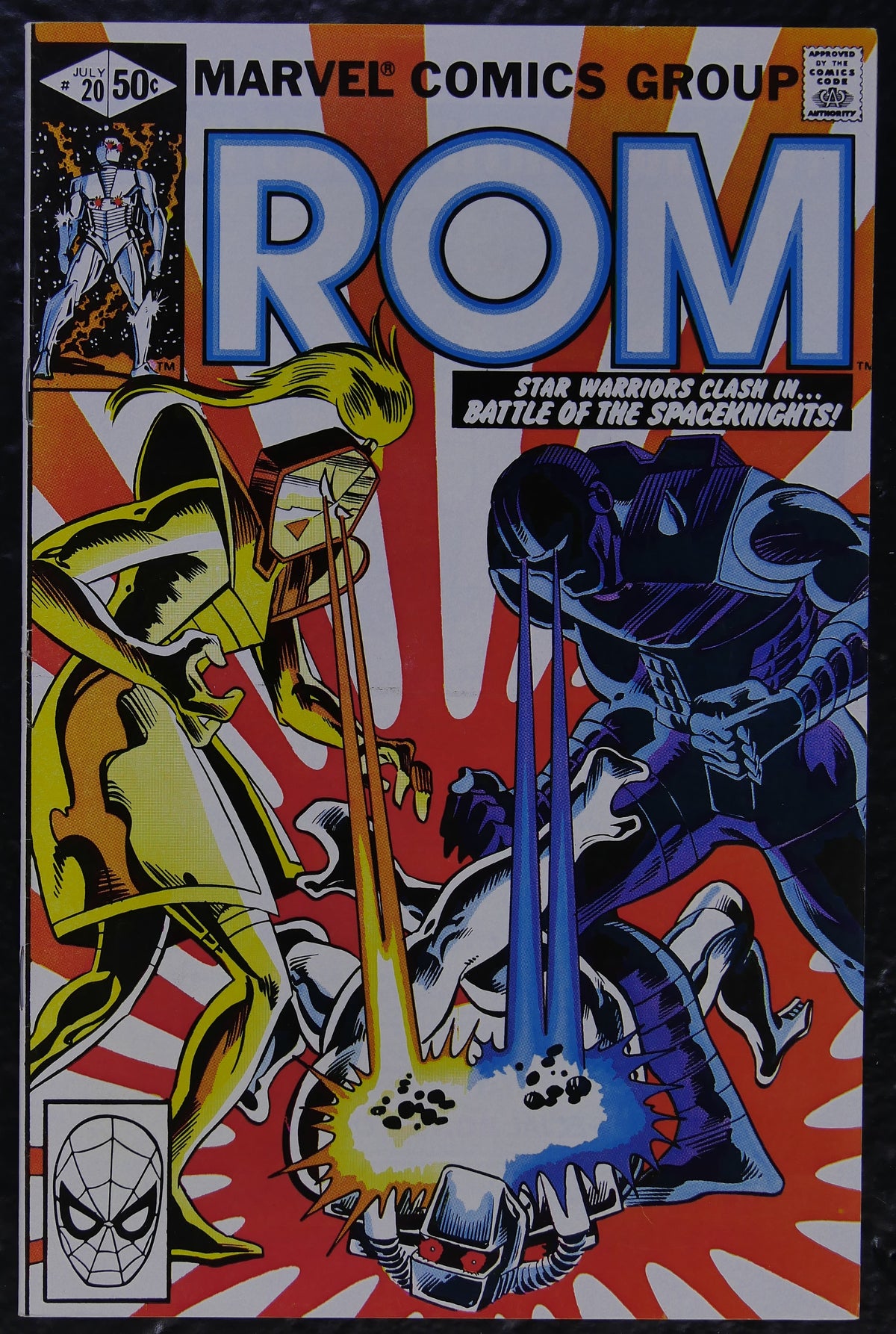 ROM #20 (1981) Marvel Comics direct-edition cover featuring Starshine and Terminator in a Battle of the Spaceknights