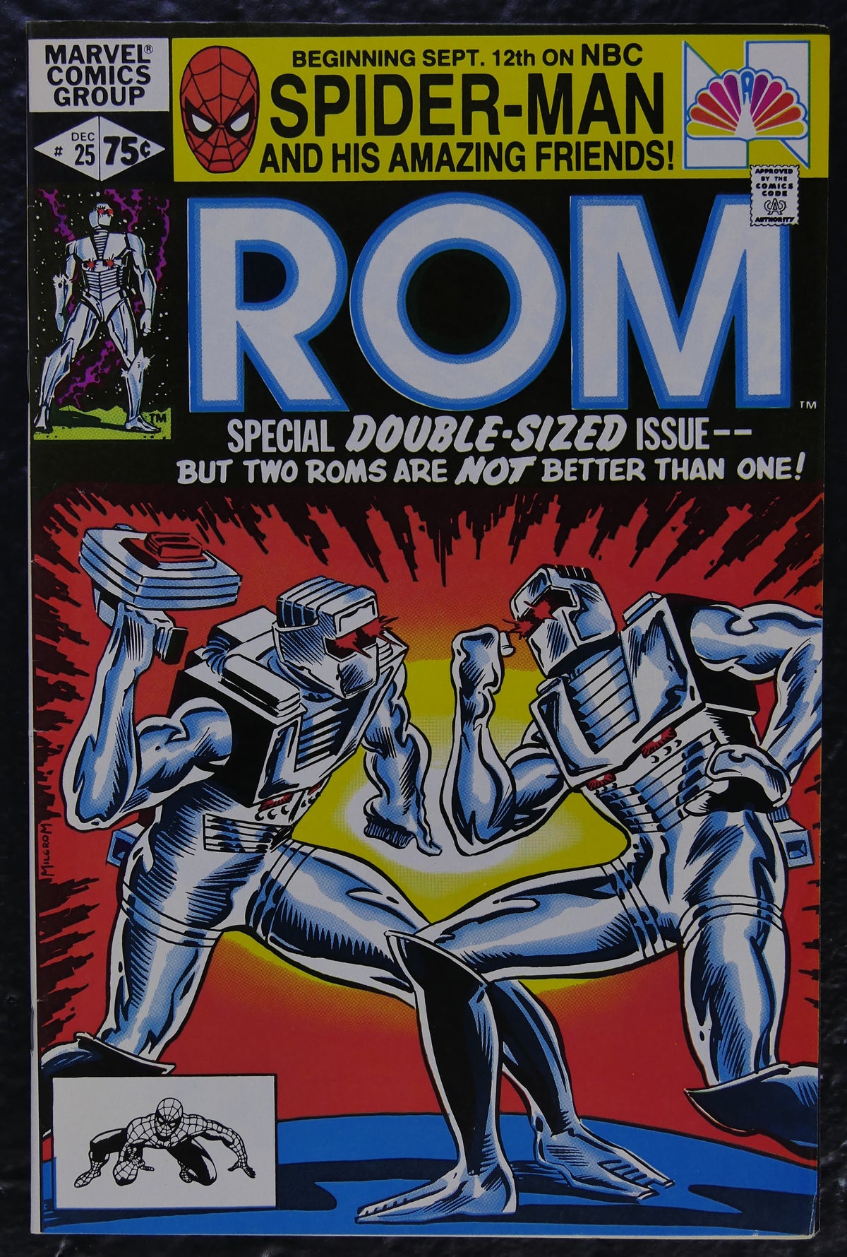 ROM #25 (1981) Marvel Comics double-sized comic book cover with two versions of ROM