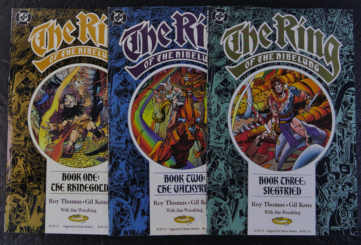The Ring of the Nibelung #1 through #3 DC Comics bundle featuring The Rhinegold, The Valkyrie and Siegfried covers