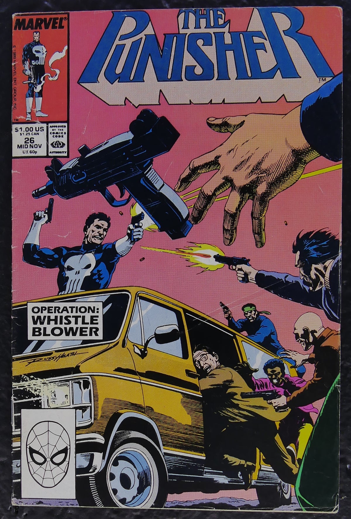 The Punisher #26 (1989) Marvel Comics direct-edition comic book cover featuring Frank Castle, with artwork by Russ Heath