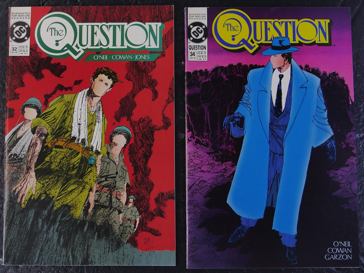 The Question #32 #34 #36 x2 4-Comic Bundle DC 1989-1990