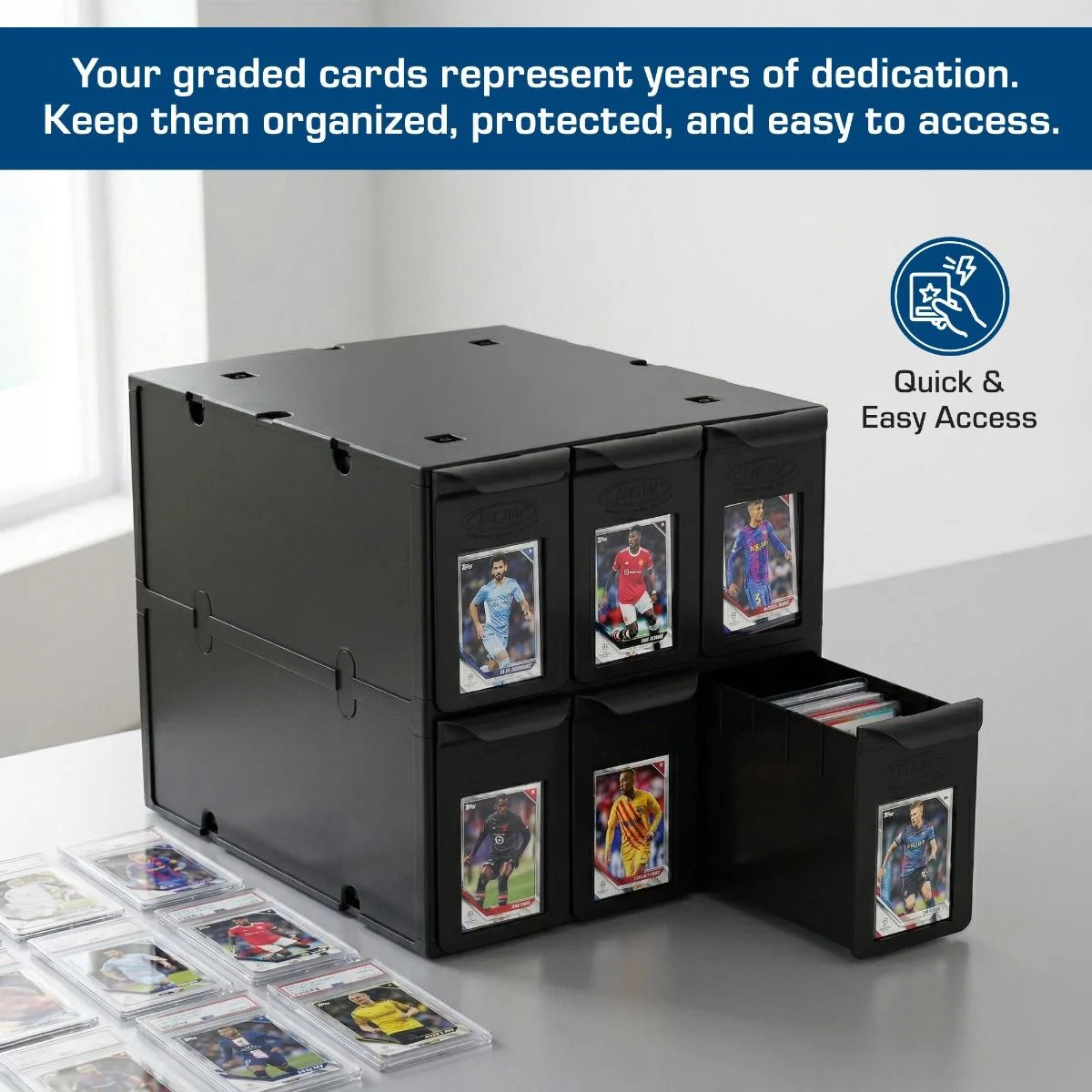 BCW 6 Drawer Card Catalog Black Holds 6900 Gaming or 4200 Sports Cards