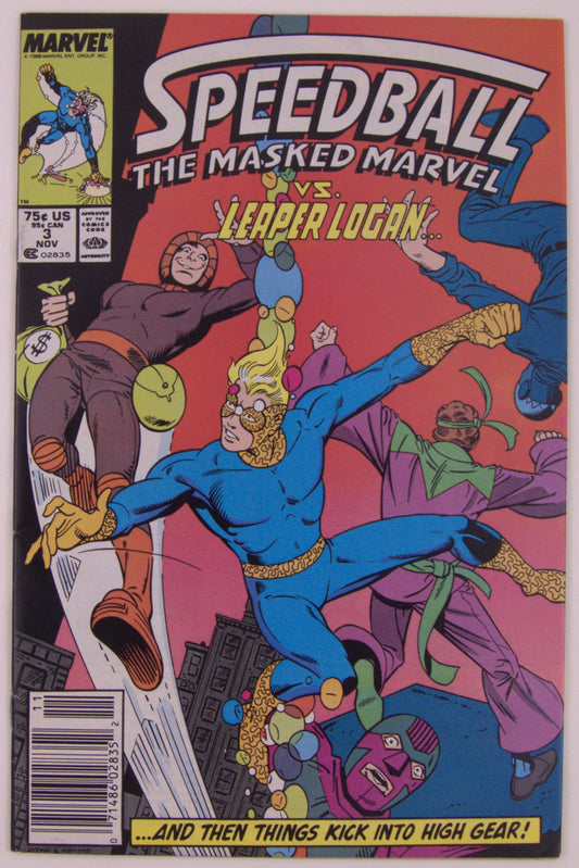 Speedball #3 1988 Marvel comic Leaper Logan first appearance cover