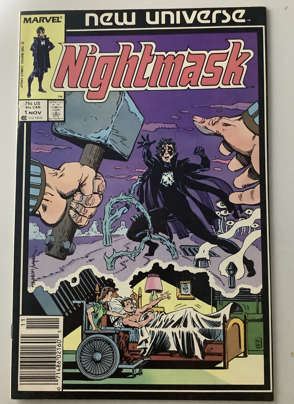 Nightmask 1 Marvel Comics 1986 New Universe debut issue comic cover featuring Nightmask origin story