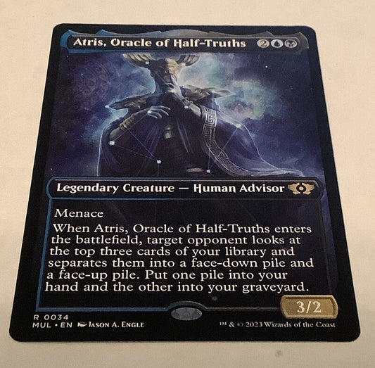 Multiverse Legends Atris, Oracle of Half-Truths #34 legendary creature with card draw and graveyard synergies.