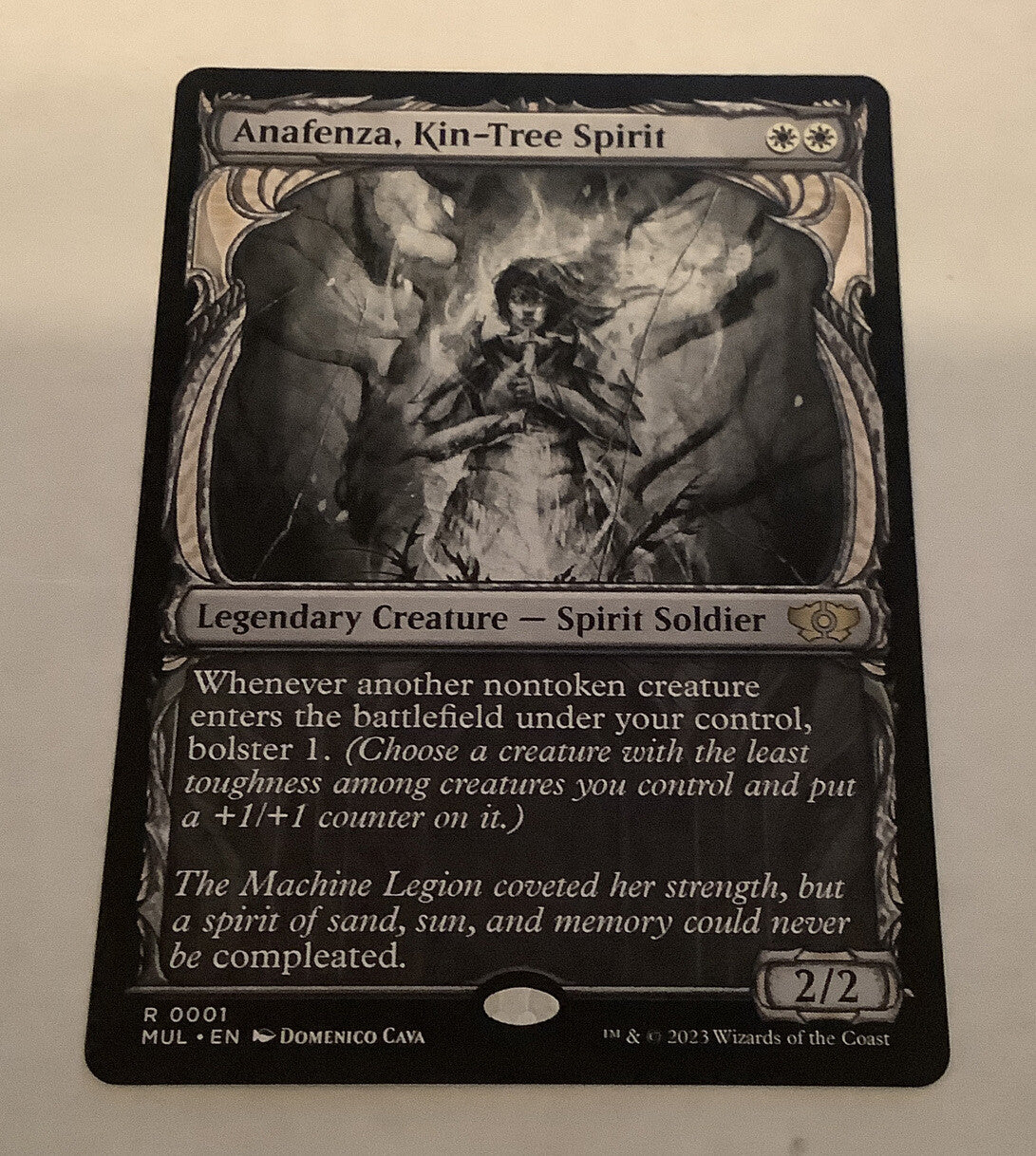 Multiverse Legends Anafenza, Kin-Tree Spirit #1 showcase legendary creature with bolster and counter synergies.