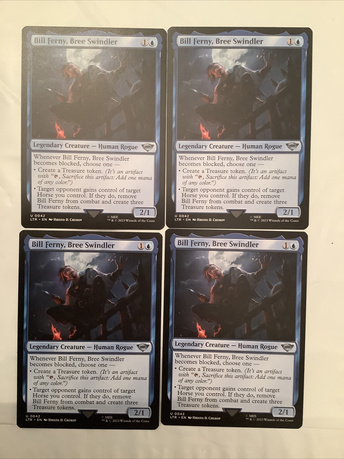 Bill Ferny Bree Swindler x4 MTG LTR 042 playset Treasure Rogue cards from DM Vault Co